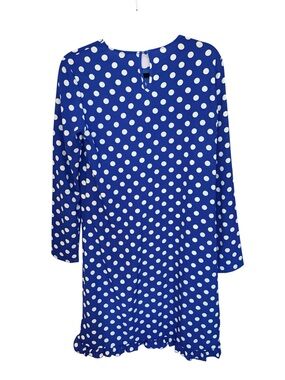ASOS Royal Blue Polka Dot Long Sleeve Dress